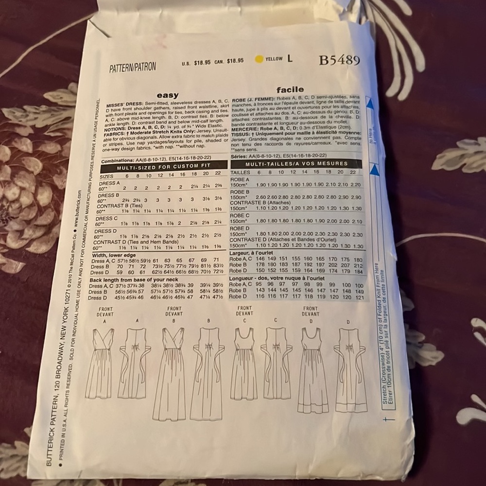 Butterick Sundress Pattern - Picture 2 of 2